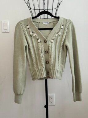 Petite Studio NYC Liana Cardigan Sage Green